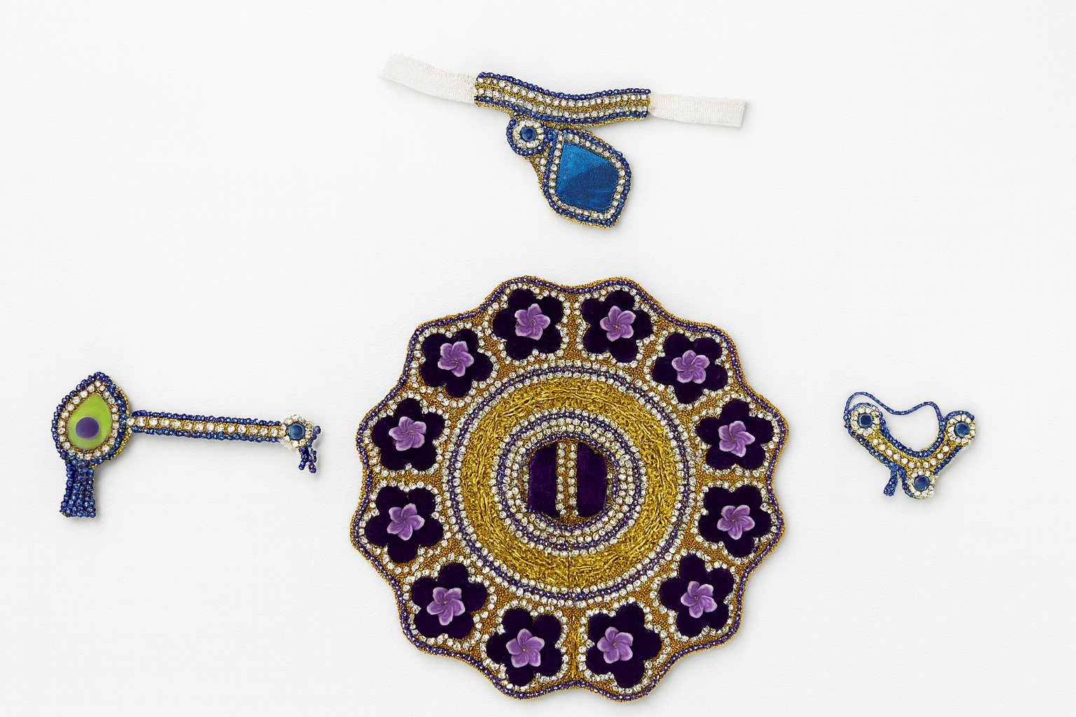 Laddu Gopal Dress – Purple Velvet Floral Design