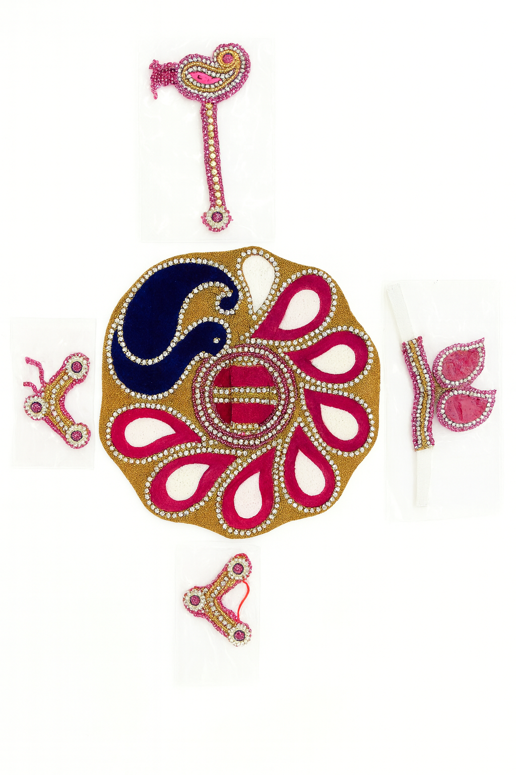 Laddu Gopal Dress – Peacock Style (5 Inches)