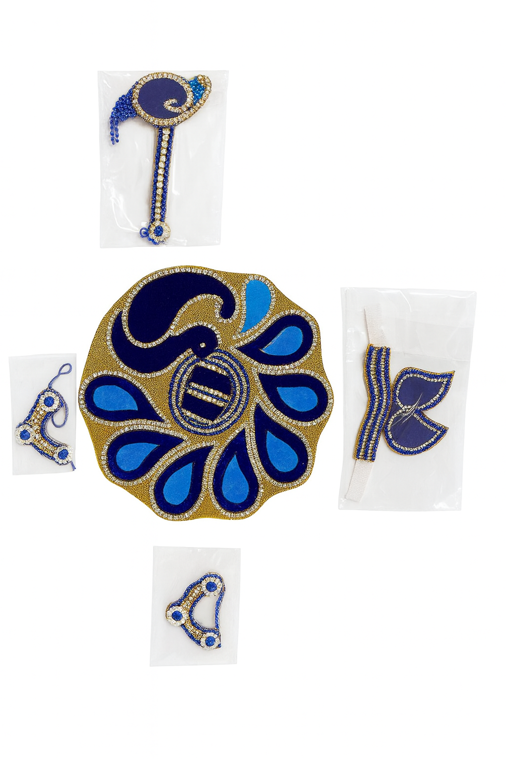 “Laddu Gopal Dress – Blue Peacock Design (5 Inches)”